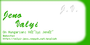 jeno valyi business card